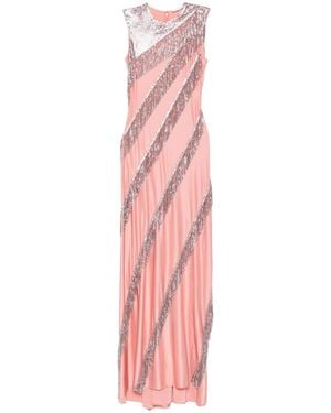 Rabanne Sequin-Fringe Maxi Dress - Pink