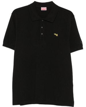 KENZO Tiger-Patch Polo Shirt - Black