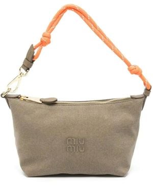 Miu Miu Gabardine Tote Bag - Gray