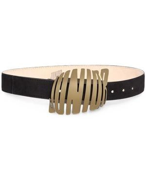 Jean Paul Gaultier Logo-Buckle Suede Belt - Green