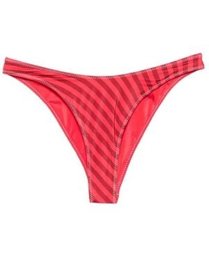 Frankie's Bikinis X Jennie Dove Striped Bikini Bottoms - Red