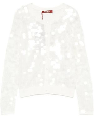 Max Mara Sequin-Embellished Cardigan - White