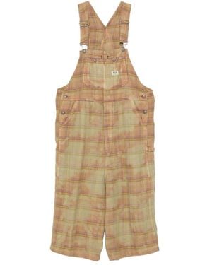 R13 Jumbo Plaid Cotton Jumpsuits - Brown