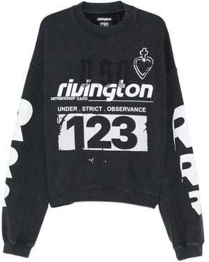 RIVINGTON roi Rebis Graphic-Print Logo-Sleeve Sweatshirt - Black