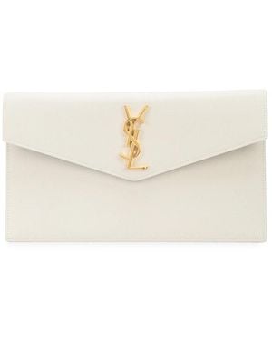 Saint Laurent Medium Monogram Clutch - White