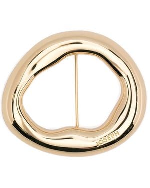 JOSEPH Bean Logo-Detail Brooch - Metallic