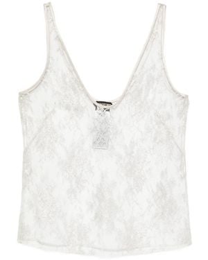Tom Ford Lace-Overlay Top - White