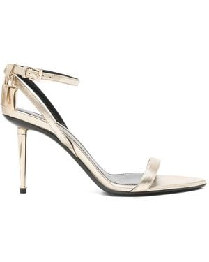 Tom Ford Ankle-Strap Padlock Sandals - White