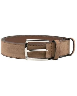 Eraldo Suede Buckle-Fastening Belt - Brown