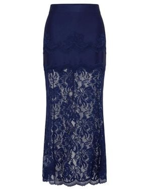 Rabanne Lace-Panelled Jersey Midi Skirt - Blue