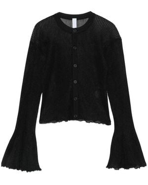 CFCL Hypha Lucent Glitter Flared-Sleeve Cardigan - Black