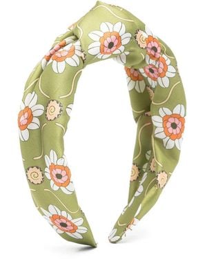 La DoubleJ Floral-Print Headband - Metallic