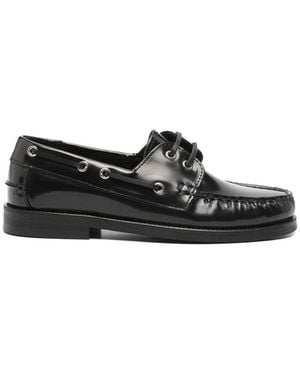VINNY'S Bettie Boat Shoes - Black