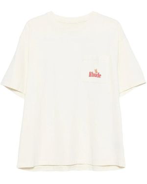 R H U D E © American Spirit Logo-Print Pocket T-Shirt - White