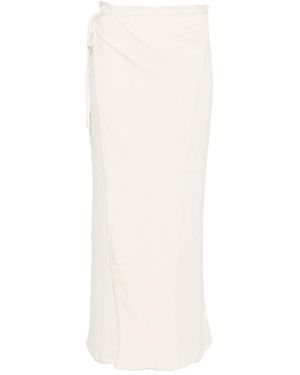 Baserange Brig Ribbed Maxi Skirt - White