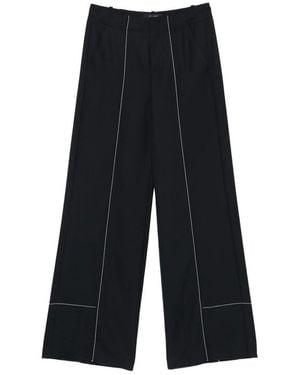 The Seafarer Wool Palazzo Trousers - Black