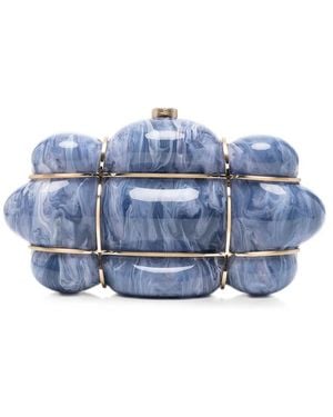 Cult Gaia Bolla Marbled Clutch Bag - Blue