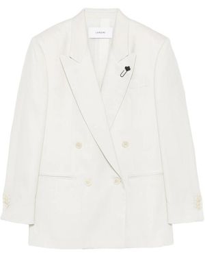 Lardini Double-Breasted Jacket - White