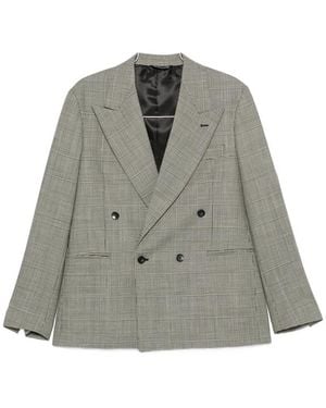 época Prince Of Wales Check Double-Breasted Suit - Gray