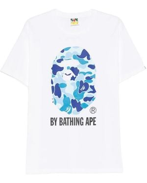 A Bathing Ape Abc Camo Logo-Print T-Shirt - Blue