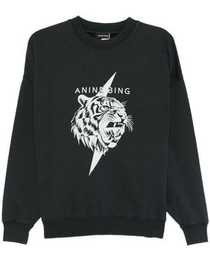 Anine Bing Sweatshirt Tiger Graphic - Black