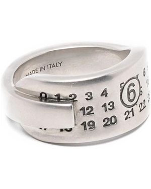 MM6 by Maison Margiela Numeric Signature And Multi-Band Ring - White