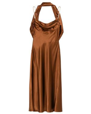 Rebecca Vallance Evening Dress Bronze Satin - Brown