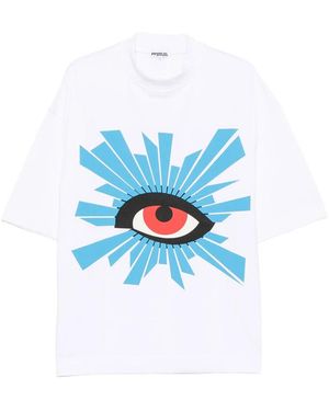 House of Errors Graphic-Print High-Neck T-Shirt - Blue