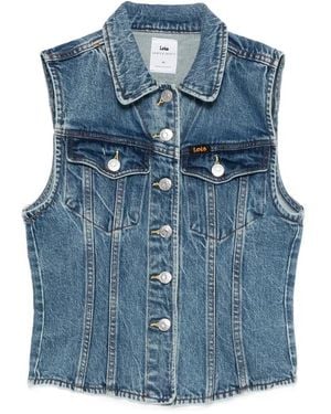 Lois Buttoned Gilet - Blue