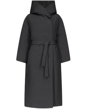 Loulou de Saison Doris Lds Hooded Quilted Coat - Black