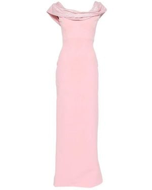 Solace London Cardinale Crystal-Embellished Cowl-Neck Maxi Dress - Pink