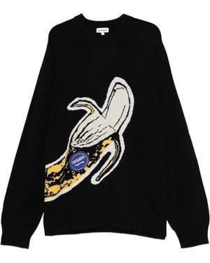 Charles Jeffrey Intarsia-Knit Sweater - Black