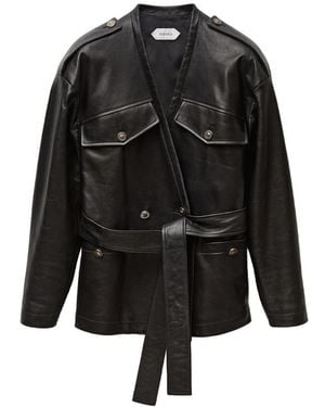 Versace Leather Blouson - Black