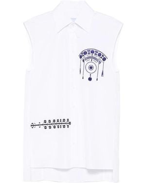 The Seafarer Printed Sleeveless Top - White