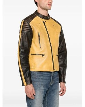 Fendi Biker-Style Leather Jacket - Metallic