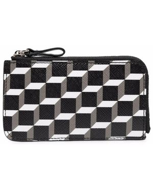 Pierre Hardy Monogram-Print Zip-Up Wallet - Black