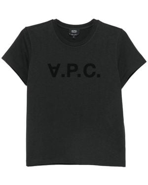 A.P.C. A. P.C. Logo-Print T-Shirt - Black