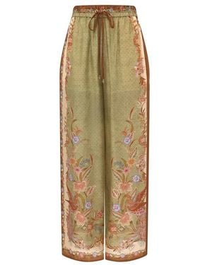 Zimmermann Indra Floral-Print Trousers - Natural