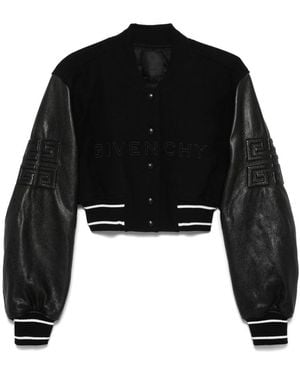 Givenchy Cropped Bomber Jacket - Black