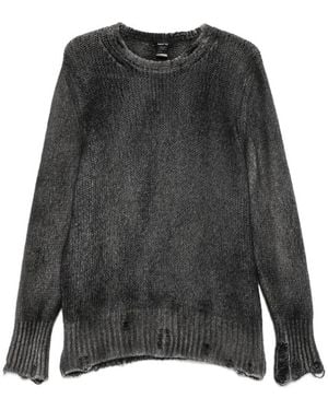 Avant Toi Distressed Spray-Effect Jumper - Grey