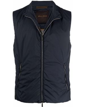 Moorer High-Neck Zip-Up Gilet - Blue