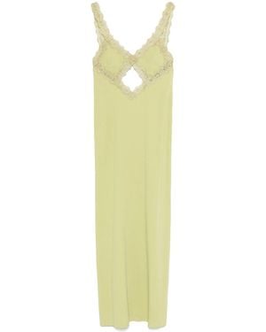 Blumarine Corded-Lace Maxi Dress - Yellow