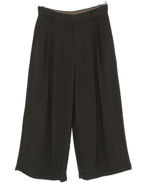 Ziggy Chen Pleated Palazzo Trousers - Black