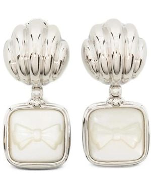ShuShu/Tong Bow Detail Earrings - White