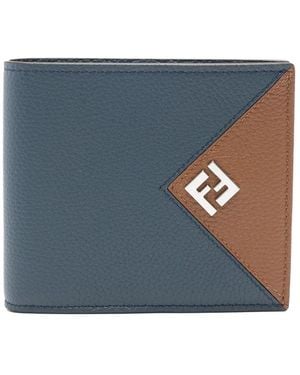 Fendi Ff Logo Bi-Fold Wallet - Blue