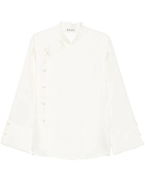 Rohe Frog-Fastening Wide-Cuff Blouse - White