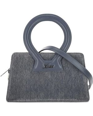 LUAR Enzyme Round-Handle Logo Tote Bag - Blue