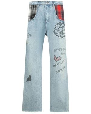 Satoshi Nakamoto Nessa Graphic-Print Jeans - Blue