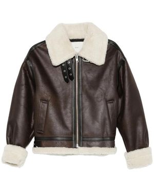 DUNST Shearling-Collar Jacket - Black