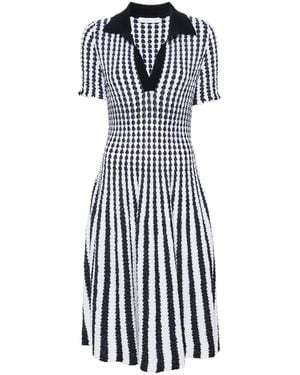 Antonino Valenti Striped Seersucker Midi Dress - Blue